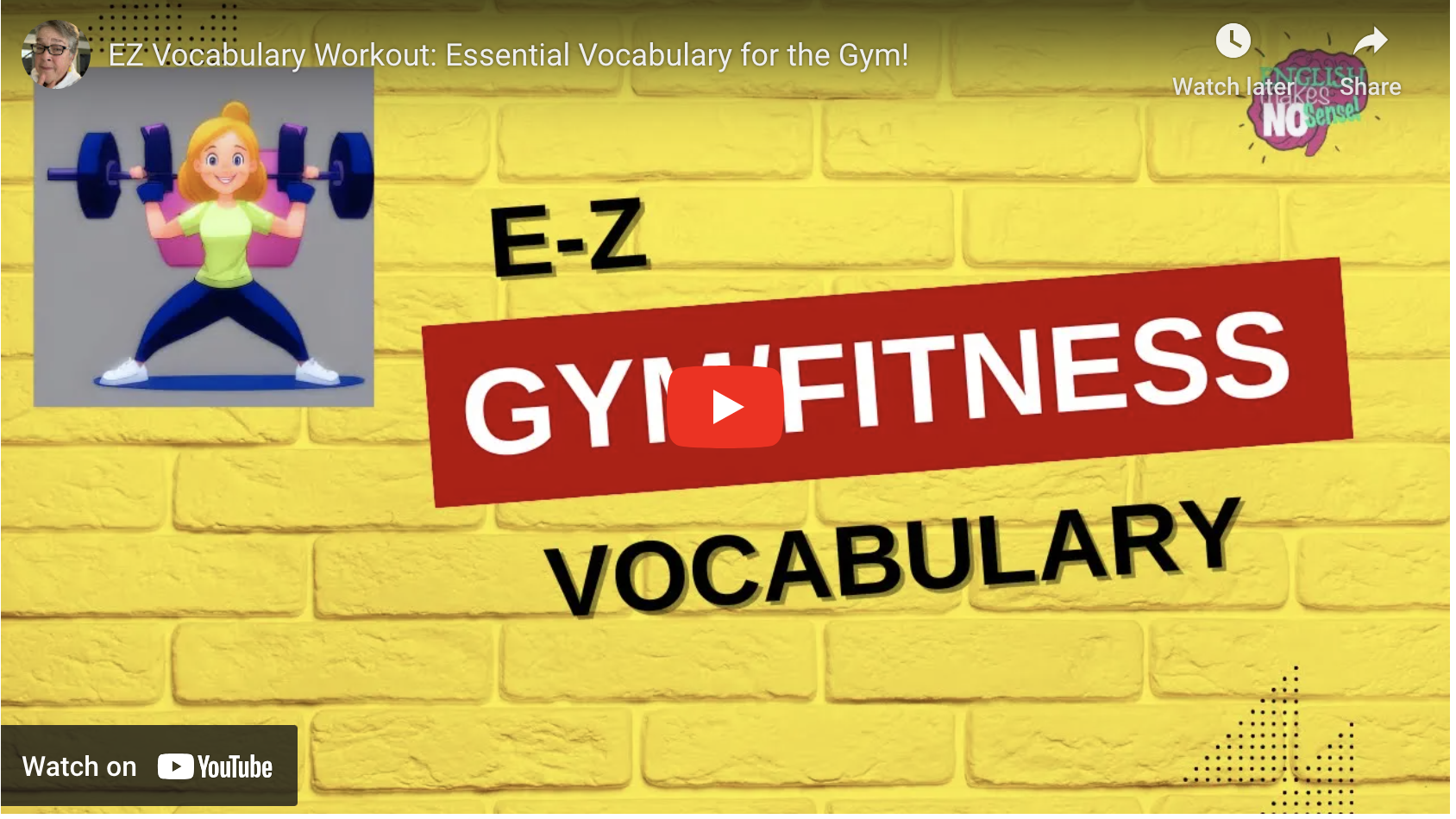 E-Z Gym Fitness Vocabulary